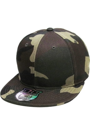 Solid Flat Brim Bill Fitted Baseball Cap