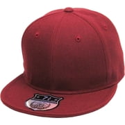 Solid Flat Brim Bill Fitted Baseball Cap