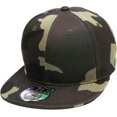 thumbnail image 1 of Solid Flat Brim Bill Fitted Baseball Cap, 1 of 6