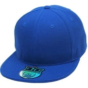 Solid Flat Brim Bill Fitted Baseball Cap