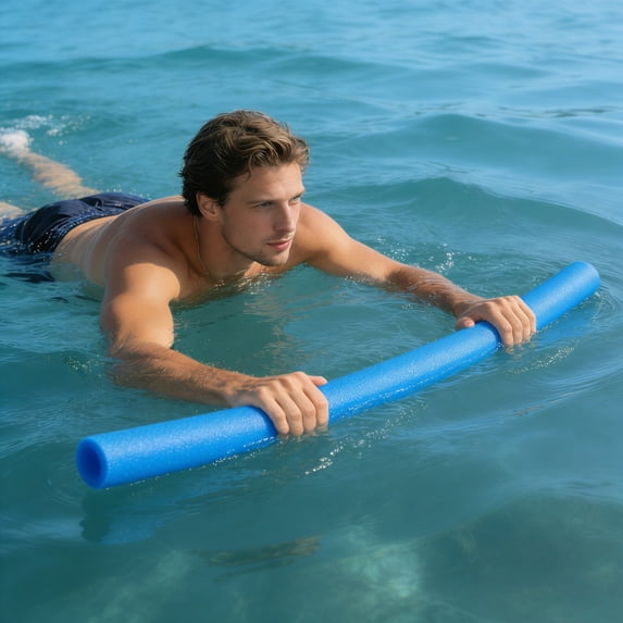 Solid Foam Swimming Pool Stick for Water Exercise, Buoyant Floatation Tube for Swim Training Lap, Non Slip Textured Grip Surface, Lightweight EVA Foam for Pool Therapy Rehabilitation