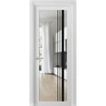 thumbnail image 1 of Solid French Door 18 x 80 inches | Lucia 2566 White Silk Clear Glass | Single Regular Panel Frame Trims Handle | Bathroom Bedroom Sturdy Doors, 1 of 7
