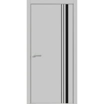 Solid French Door 18 x 80 inches | Planum 0011 Grey Matte with Frosted Glass | Single Regular Panel Frame Trims Handle | Bathroom Bedroom Sturdy Doors