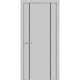 thumbnail image 1 of Solid French Door 18 x 80 inches | Planum 0016 Grey Matte with Frosted Glass | Single Regular Panel Frame Trims Handle | Bathroom Bedroom Sturdy Doors, 1 of 5