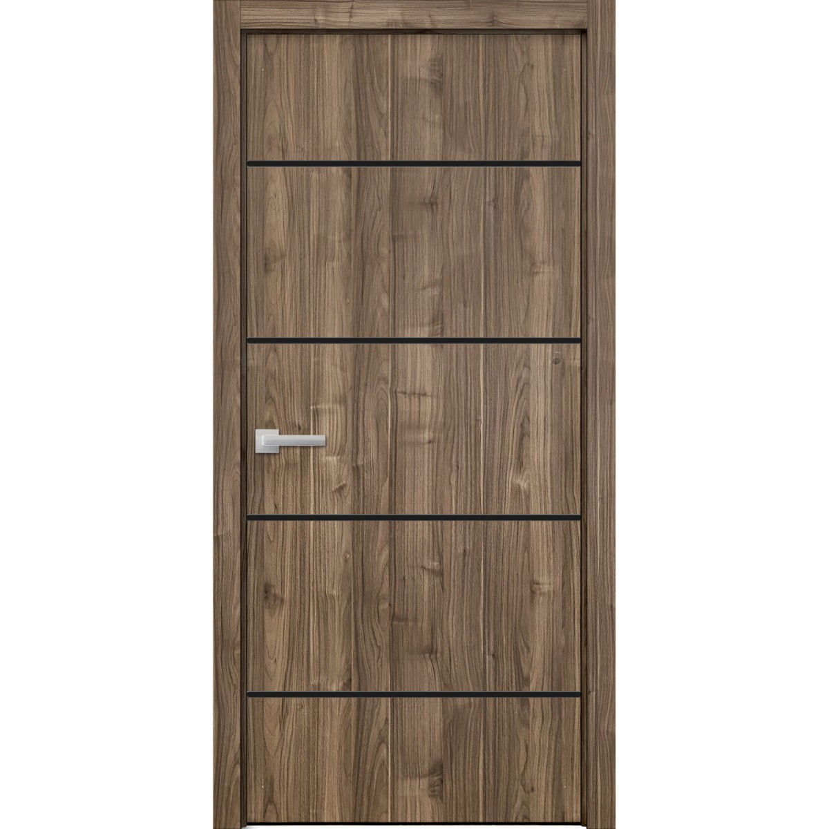 Solid French Door 24 x 80 inches Planum 0015 Walnut with Frosted
