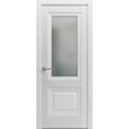 thumbnail image 1 of Solid French Door 24 x 96 inches | Lucia 8822 White Silk with Frosted Glass | Single Regular Panel Frame Trims Handle | Bathroom Bedroom Sturdy Doors, 1 of 5