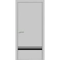 thumbnail image 1 of Solid French Door 28 x 80 inches | Planum 0012 Grey Matte with Frosted Glass | Single Regular Panel Frame Trims Handle | Bathroom Bedroom Sturdy Doors, 1 of 6