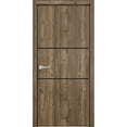 thumbnail image 1 of Modern Wood Interior Door with Hardware | Planum 0014 Walnut | Single Panel Frame Trims | Bathroom Bedroom Sturdy Doors-30" x 80", 1 of 6