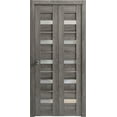 thumbnail image 1 of Solid French Door 32 x 84 inches | Lucia 2166 Matte Black Clear Glass | Single Regular Panel Frame Trims Handle | Bathroom Bedroom Sturdy Doors, 1 of 5