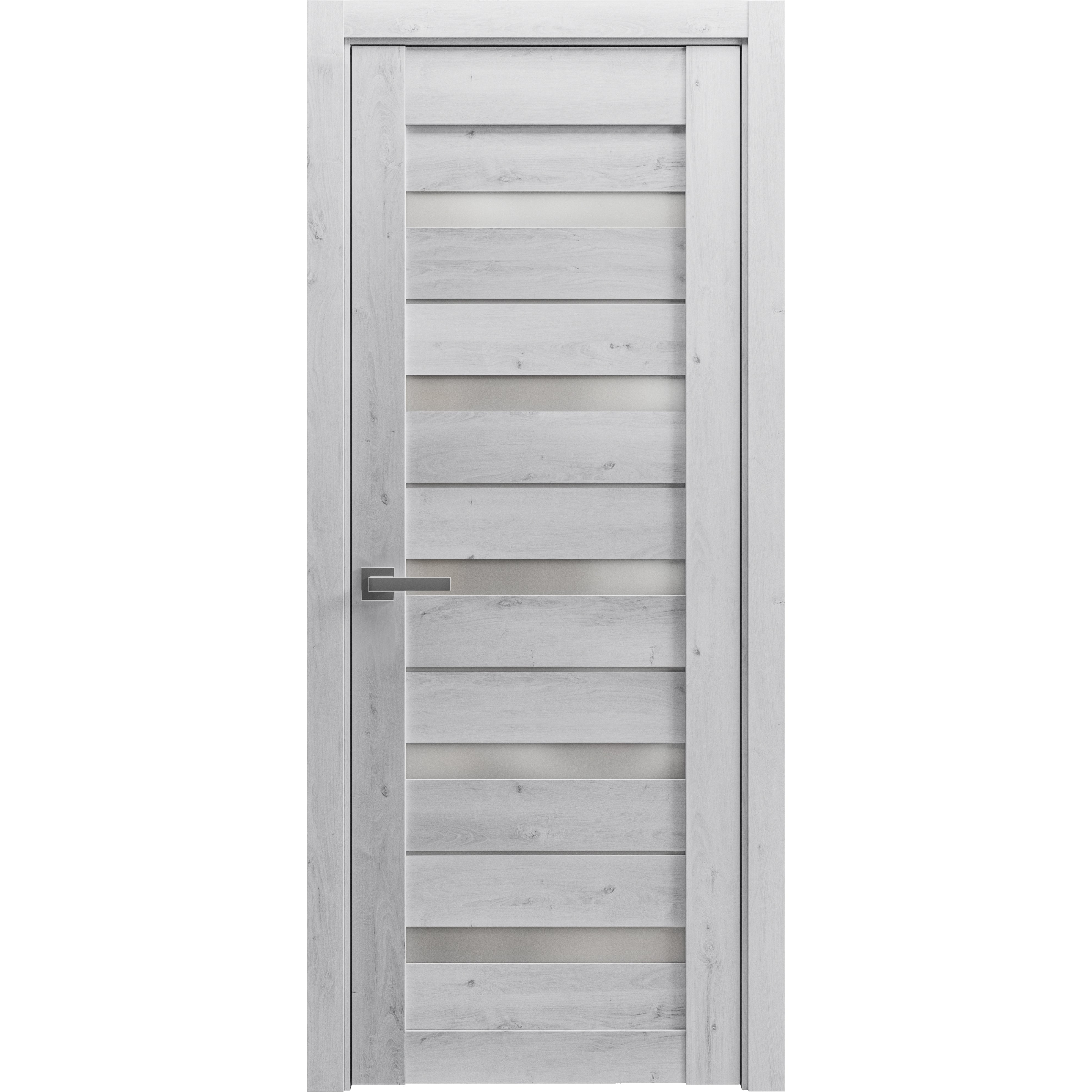 Nordic White 36" x 80" Solid Pine French Door with Frosted Glass