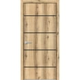thumbnail image 1 of Modern Wood Interior Door with Hardware | Planum 0015 Oak | Single Panel Frame Trims | Bathroom Bedroom Sturdy Doors-42" x 80", 1 of 6