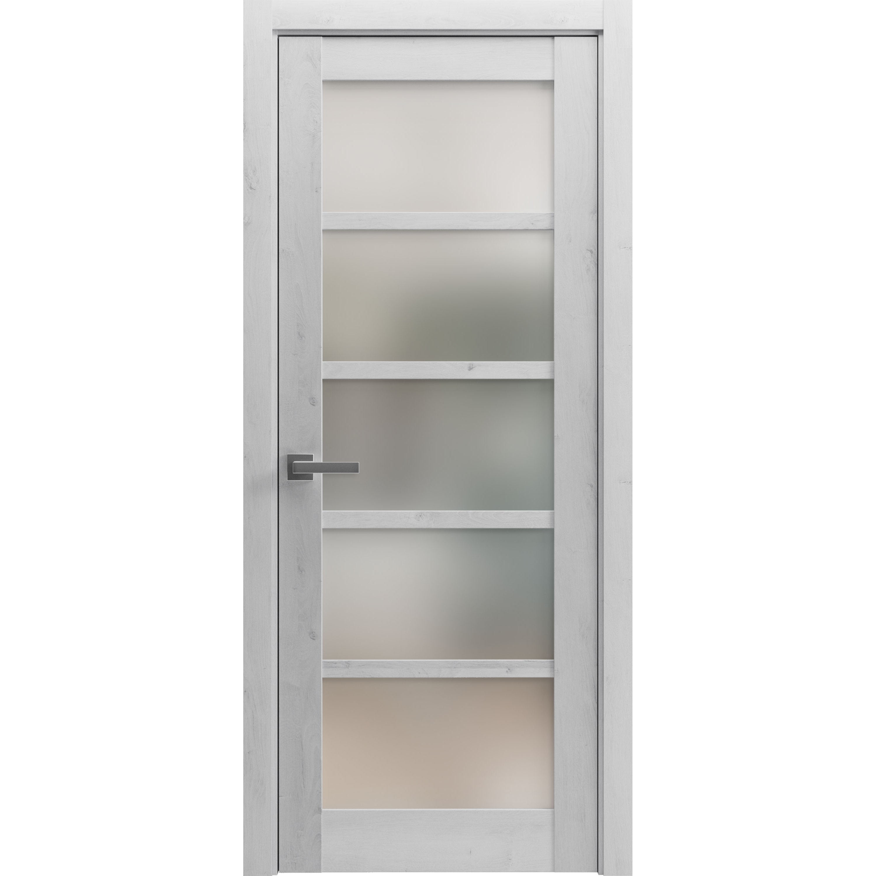 Solid French Door Frosted Glass | Quadro 4002 Nordic White | Single ...