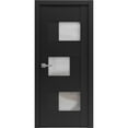 thumbnail image 1 of Solid French Door Frosted Glass | Sete 6933 Matte Black | Single Regular Panel Frame Trims Handle | Bathroom Bedroom Sturdy Doors -32" x 96", 1 of 6