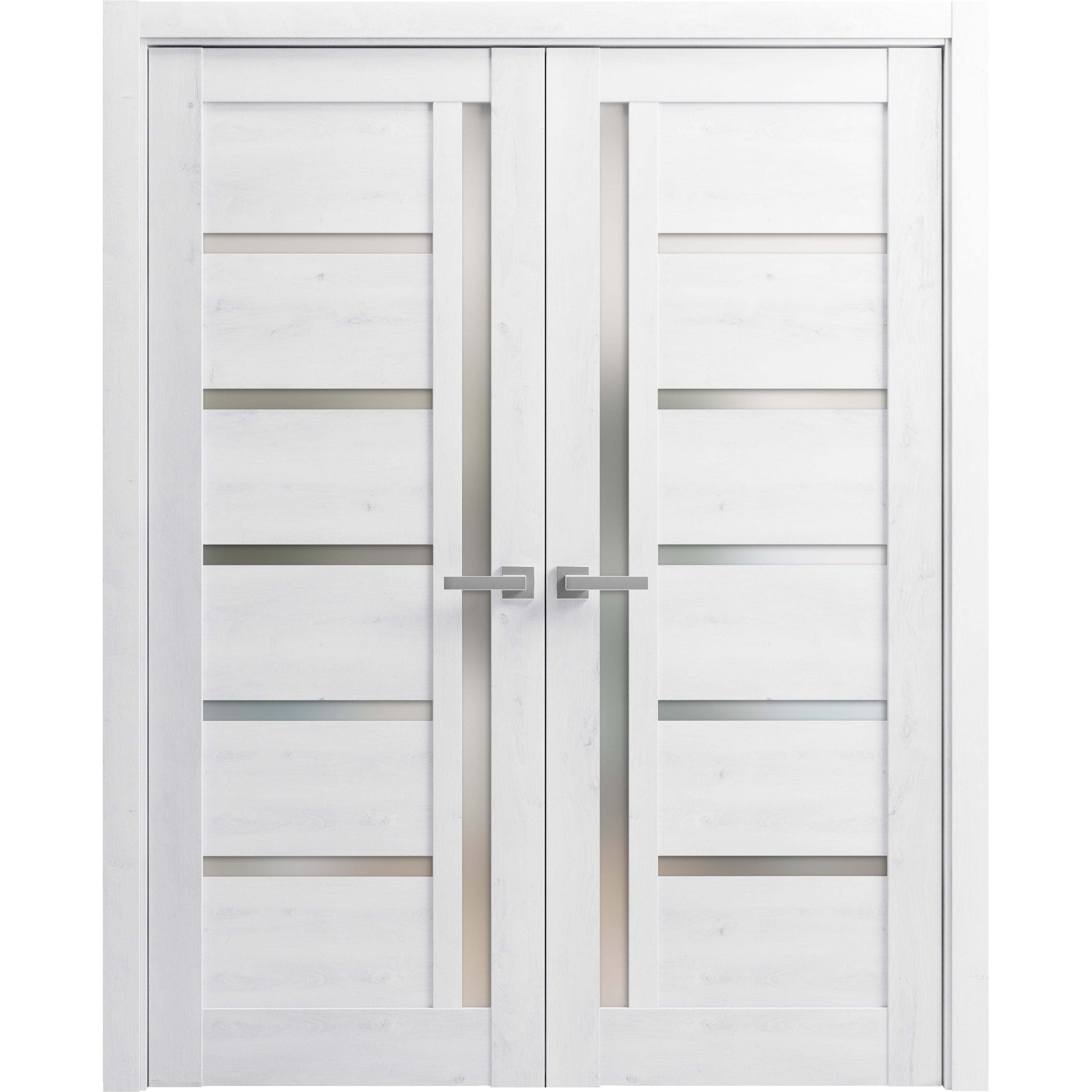 Solid French Double Doors 48 x 96 inches | Quadro 4088 Nordic White ...