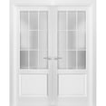 thumbnail image 1 of Solid French Double Doors 60 x 80 inches Frosted Glass 9 Lites, 1 of 7