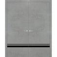 thumbnail image 1 of Solid French Double Doors 60 x 80 inches | Planum 0012 Concrete with Frosted Glass | Wood Solid Panel Frame Trims | Closet Bedroom Sturdy Doors, 1 of 5