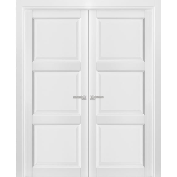 Solid French Double Doors 60 x 80 inches