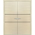 thumbnail image 1 of Solid French Double Doors 60 x 84 inches | Planum 0014 Natural Veneer with Frosted Glass | Wood Solid Panel Frame Trims | Closet Bedroom Sturdy Doors, 1 of 5