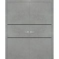 thumbnail image 1 of Solid French Double Doors 60 x 96 inches | Planum 0014 Concrete with Frosted Glass | Wood Solid Panel Frame Trims | Closet Bedroom Sturdy Doors, 1 of 5