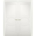 thumbnail image 1 of Solid French Double Doors 64 x 84 inches / Mela 7001 Matte White / Wood Solid Panel Frame / Closet Bedroom Modern Doors, 1 of 3