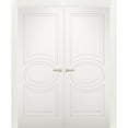thumbnail image 1 of Solid French Double Doors 72 x 96 inches / Mela 7001 Matte White / Wood Solid Panel Frame / Closet Bedroom Modern Doors, 1 of 6