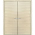 thumbnail image 1 of Solid French Double Doors 72 x 96 inches | Planum 0010 Natural Veneer | Wood Solid Panel Frame Trims | Closet Bedroom Sturdy Doors, 1 of 6