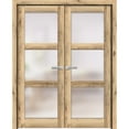 thumbnail image 1 of Solid French Double Doors 84 x 96 inches | Lucia 2552 Oak | Wood Solid Panel Frame Trims | Closet Bedroom Sturdy Doors, 1 of 5