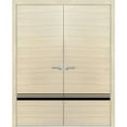 thumbnail image 1 of Solid French Double Doors 84 x 96 inches | Planum 0012 Natural Veneer with Frosted Glass | Wood Solid Panel Frame Trims | Closet Bedroom Sturdy Doors, 1 of 5