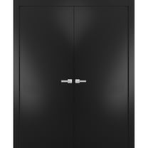 Solid French Double Doors Planum 0016 White Silk Wood Solid Panel Frame ...