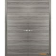 thumbnail image 1 of Solid French Double Doors | Planum 0010 Ginger Ash | Wood Solid Panel Frame Trims | Closet Bedroom-56" x 80" (2* 28x80), 1 of 6