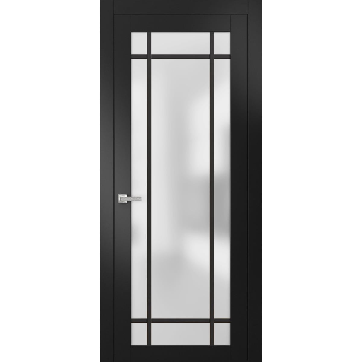 Solid French PreHung Door 36 x 80 inches Planum 2112 Matte Black