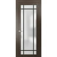 thumbnail image 1 of Solid French Pre-Hung Door 42 x 84 inches | Planum 2112 Chocolate Ash Frosted Glass | Single Regular Panel Frame Trims Handle | Bathroom Bedroom Sturdy Doors, 1 of 7
