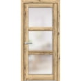 thumbnail image 1 of Solid French Pre-Hung Door Frosted Glass | Lucia 2552 Oak | Single Regular Panel Frame Trims Handle | Bathroom Bedroom Sturdy Doors -32" x 96", 1 of 6