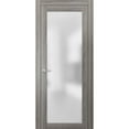 thumbnail image 1 of Solid French Pre-Hung Door Frosted Glass | Planum 2102 Ginger Ash | Single Regular Panel Frame Trims Handle | Bathroom Bedroom Sturdy Doors -30" x 80", 1 of 6