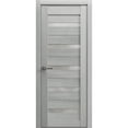 thumbnail image 1 of Solid French Pre-Hung Door Frosted Glass | Quadro 4445 Light Grey Oak | Single Regular Panel Frame Trims Handle | Bathroom Bedroom Sturdy Doors -42" x 84", 1 of 7