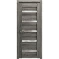 thumbnail image 1 of Solid French Pre-Hung Door Frosted Glass | Quadro 4445 Nebraska Grey | Single Regular Panel Frame Trims Handle | Bathroom Bedroom Sturdy Doors -42" x 84", 1 of 6