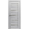 thumbnail image 1 of Solid French Pre-Hung Door Frosted Glass | Quadro 4445 Nordic White | Single Regular Panel Frame Trims Handle | Bathroom Bedroom Sturdy Doors -24" x 96", 1 of 7