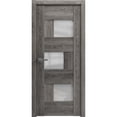 thumbnail image 1 of Solid French Pre-Hung Door Frosted Glass | Sete 6933 Nebraska Grey | Single Regular Panel Frame Trims Handle | Bathroom Bedroom Sturdy Doors -28" x 80", 1 of 6