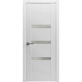 thumbnail image 1 of Solid French Pre-Hung Door Opaque Glass / Sete 6900 White Silk / Single Regular Panel Frame Handle / Bathroom Bedroom Modern Doors -18" x 80", 1 of 7