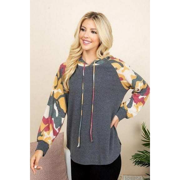 Solid French Terry Casual Hoodie