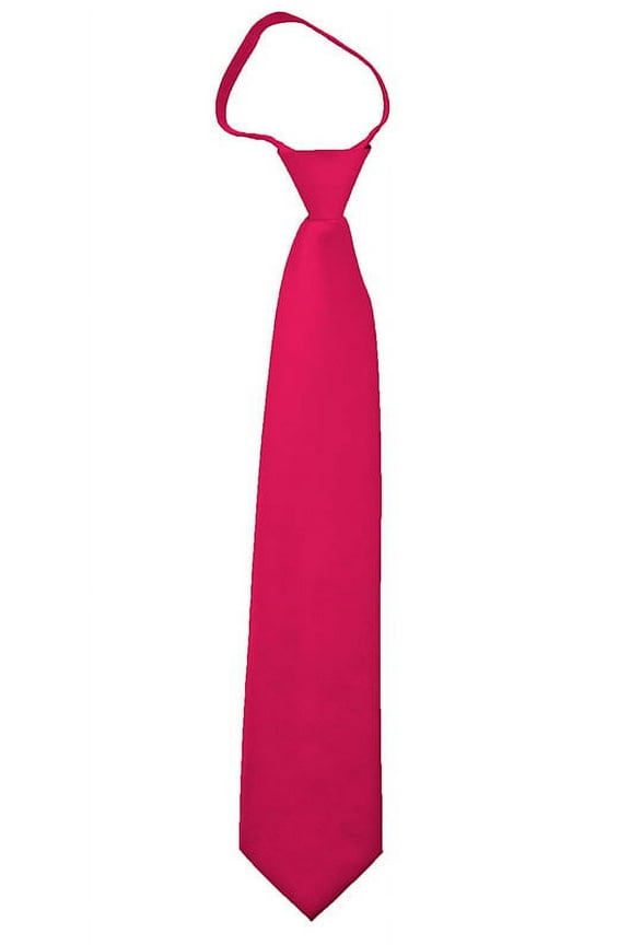 Solid Fuschia Men's 17" Zipper Tie