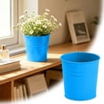 thumbnail image 1 of Solid Galvanized Metal Flower Bucket Planter, Mini Metal Pot for Indoor Window Desk Succulent Small Fresh Floral Tabletop Decor,Dark Blue,10cm, 1 of 6