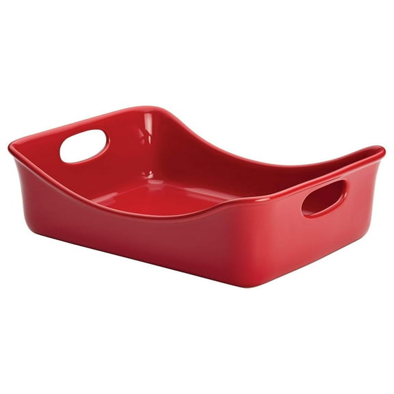 Solid Glaze Ceramics Bakeware / Lasagna Pan / Baker, Rectangle - 9 Inch x 12 Inch, Red