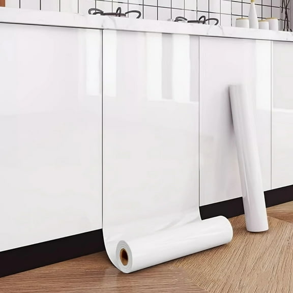 Solid Glossy Wallpapers Waterproof Home Decor Dining Table Cabinet Decoration Stickers Self-adhesive Waterproof Wear-resistant
