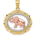 thumbnail image 1 of Solid Gold 10k Two-tone with White Rhodium Elephant Charm - 22mm, 1 of 5