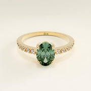 ELITE GEMS AND JEWELLERY Solid Gold Alexandrite Ring, 14k Gold Oval Solitaire Ring for Women, June Birthstone Ring, Purple Proposal Ring, Unique Gemstone Rings