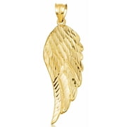 Solid Gold Angel Wing NecklaceMedium 14K Yellow Gold, Pendant only