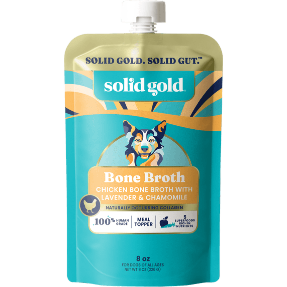 Solid Gold Bone Broth Meal Topper for Dogs, Grain-Free, Chicken Flavor, 8 oz