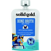 Solid Gold Bone Broth Meal Toppers for Cats - Nutrient Rich Wet Cat Food Meal Toppers with Chicken Shreds to Promote Hydration - Easy to Serve Grain Free Cat Food Gravy 12 Pack