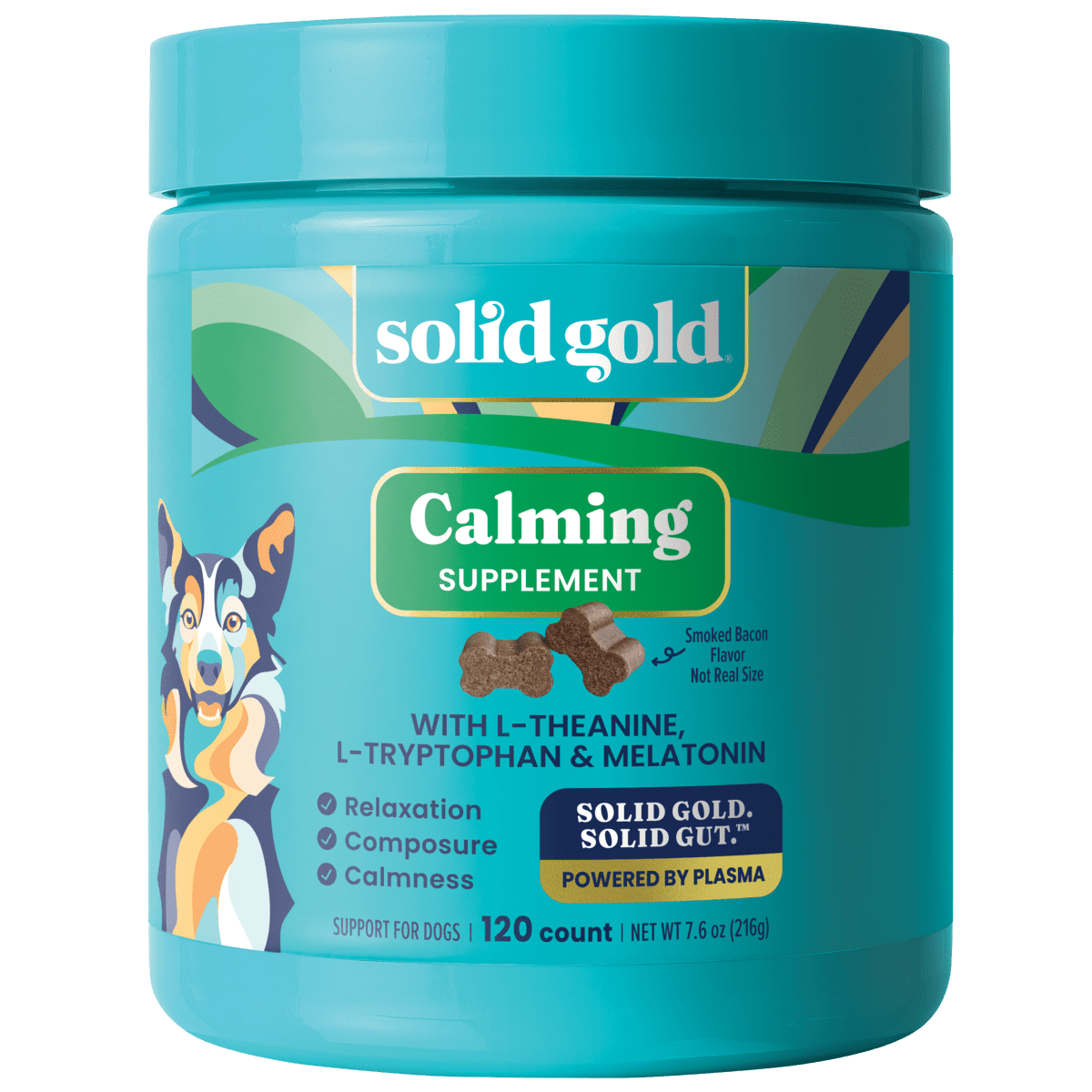 Solid Gold Calming Supplement for Dogs, for Relaxation, Composure & Calmness, 120ct